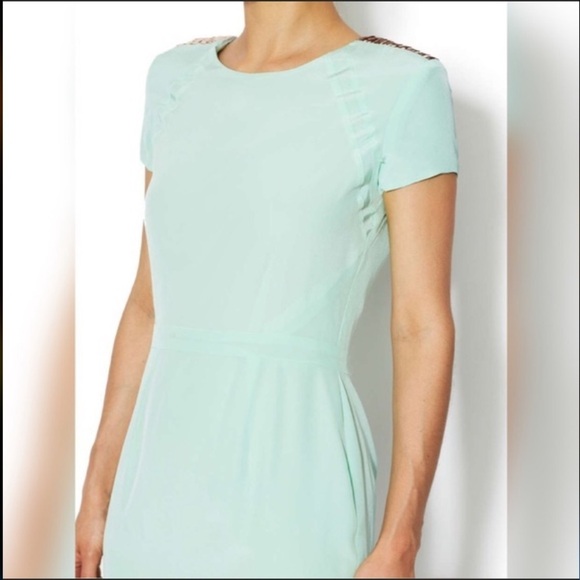 “DANA-MAXX” Silk Agnyss Flores Mint & Sequin Dress - Picture 2 of 16